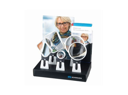 Image de Présentoir en carton de 5 loupes Schweizer Ergo-Lux MP mobil 2700K spécial droitiers et gauchers