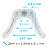 Nez selle argent 14,7mm