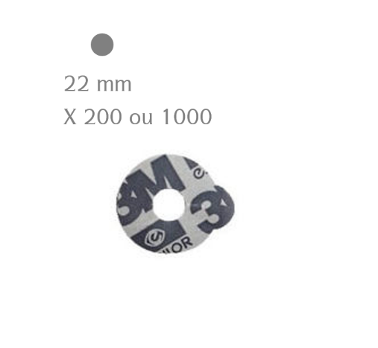 Pastilles adhésives 3M ESSILOR rondes 22 mm (x200 ou 1000)